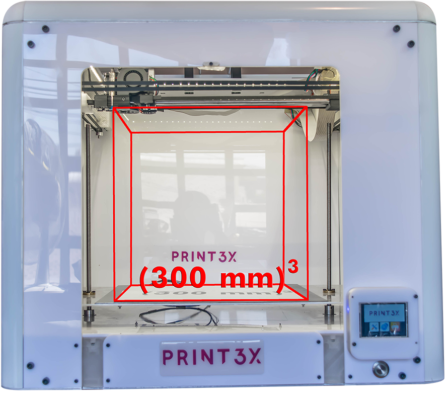 Volumen de impresión de la impresora 3D Axis One Print3x